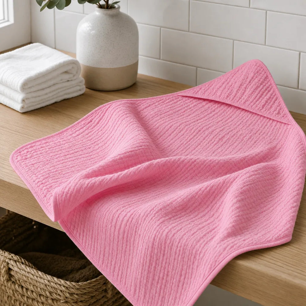Cape de bain bébé en mousseline