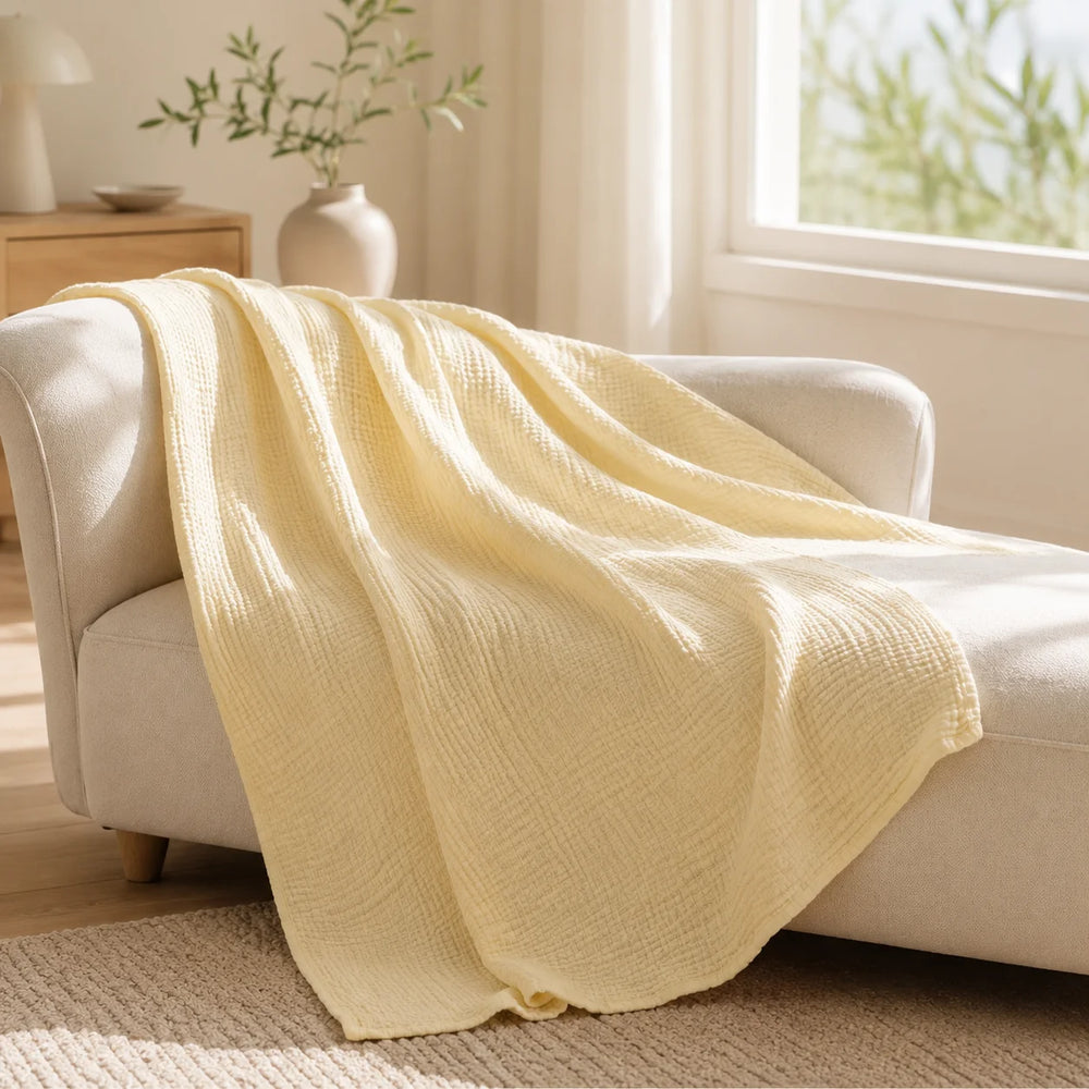 Plaid en mousseline 100 % coton