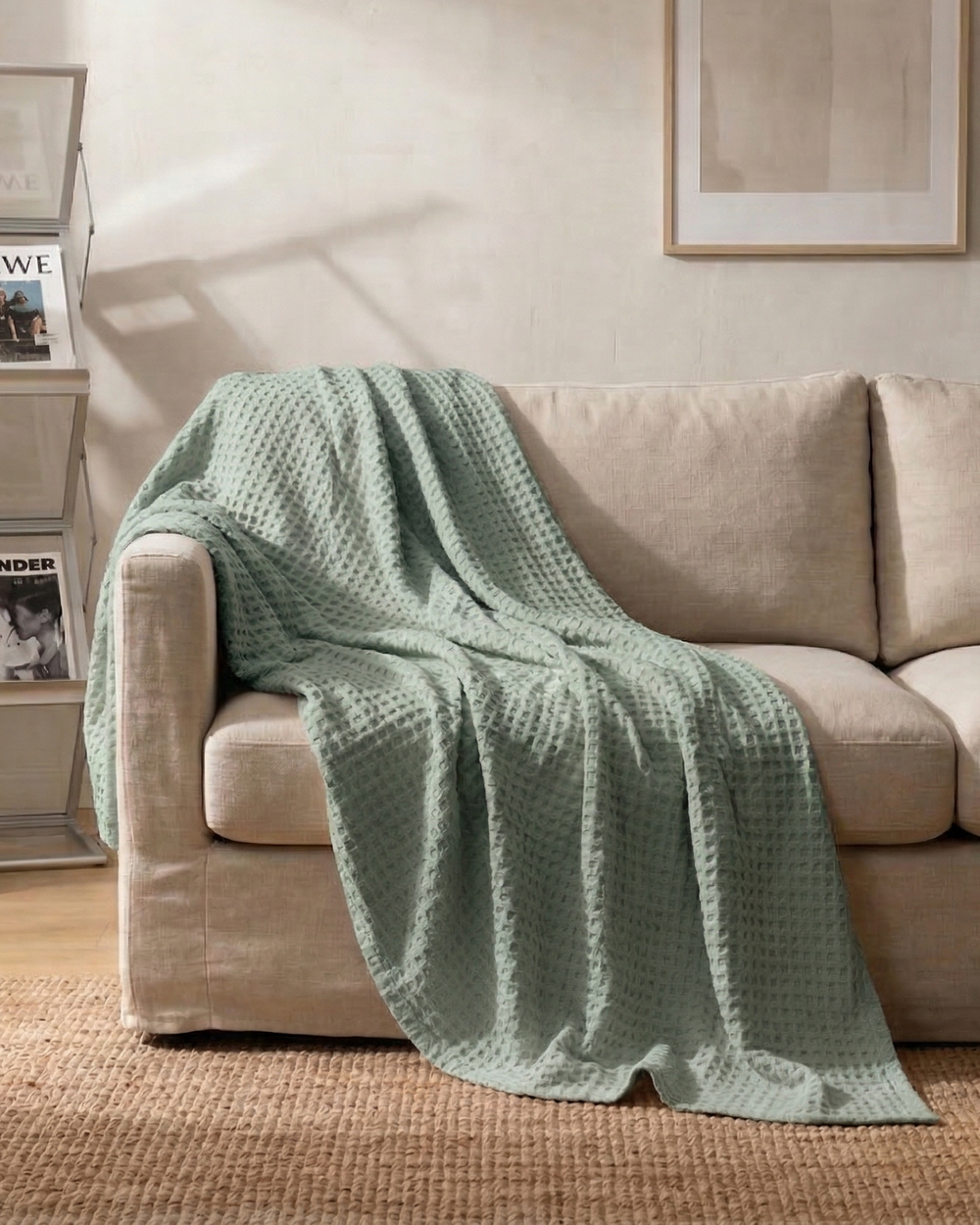 Plaid nid d'abeille – 100 % coton