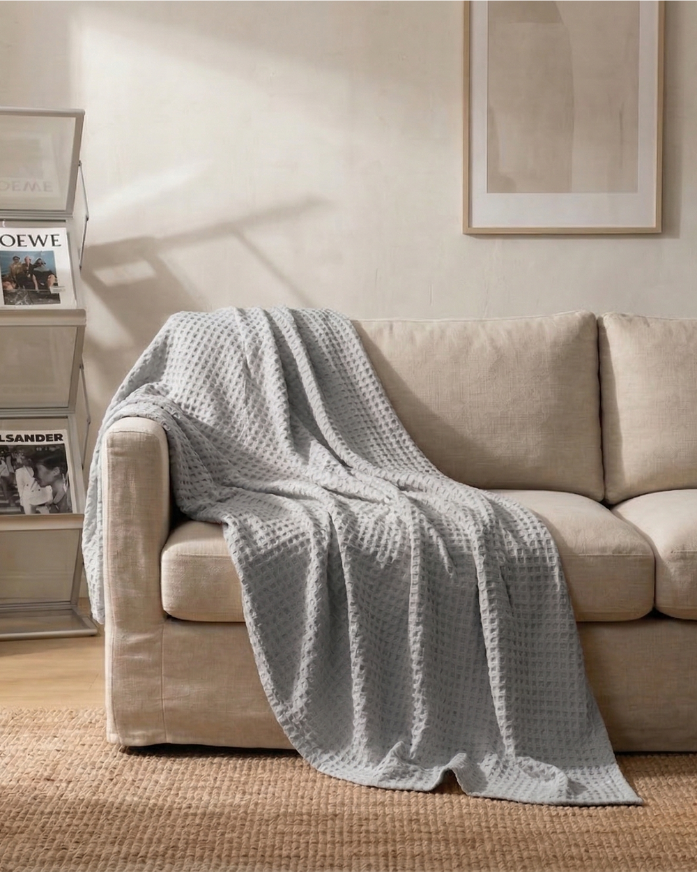 Plaid nid d'abeille – 100 % coton