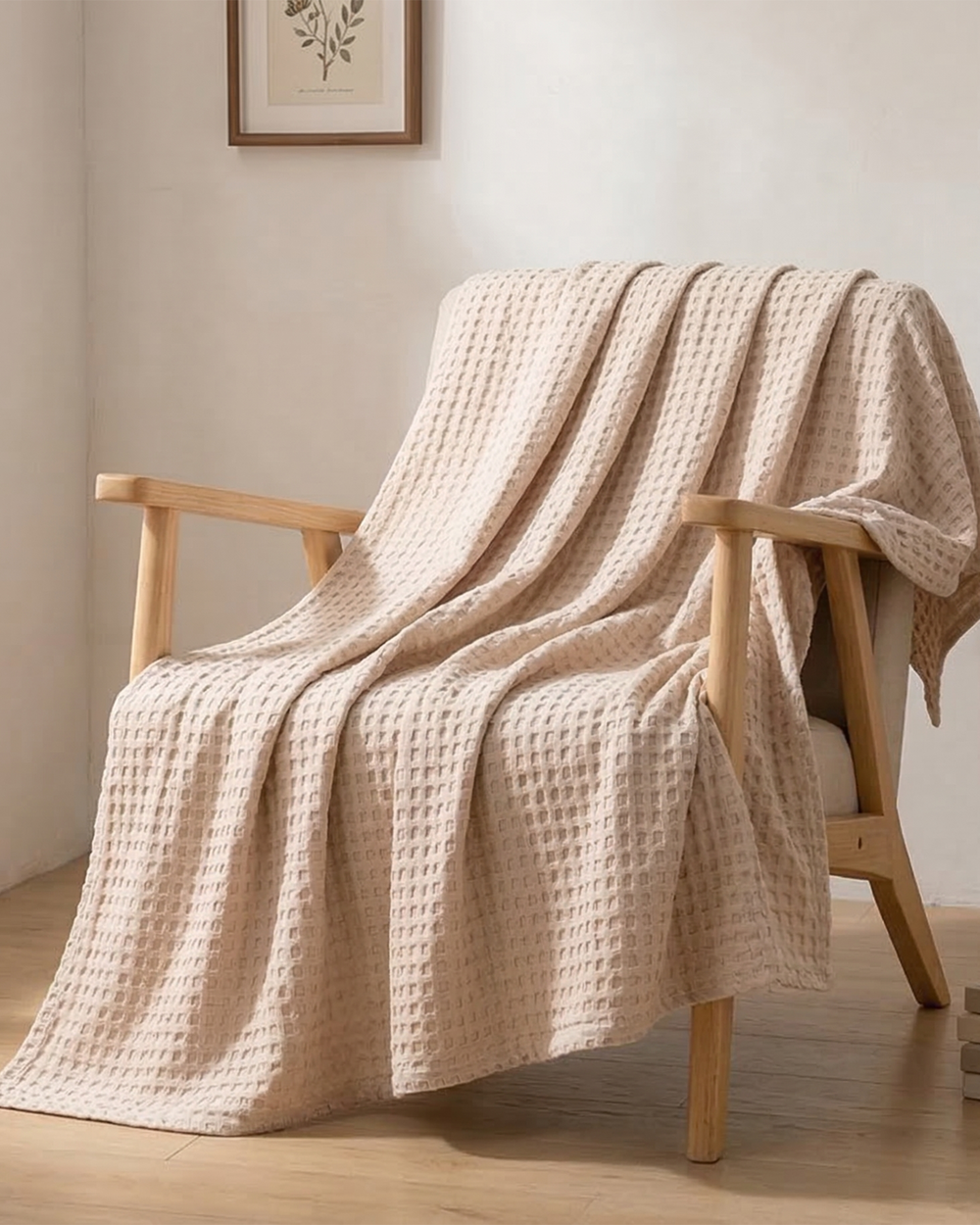 Plaid nid d'abeille – 100 % coton