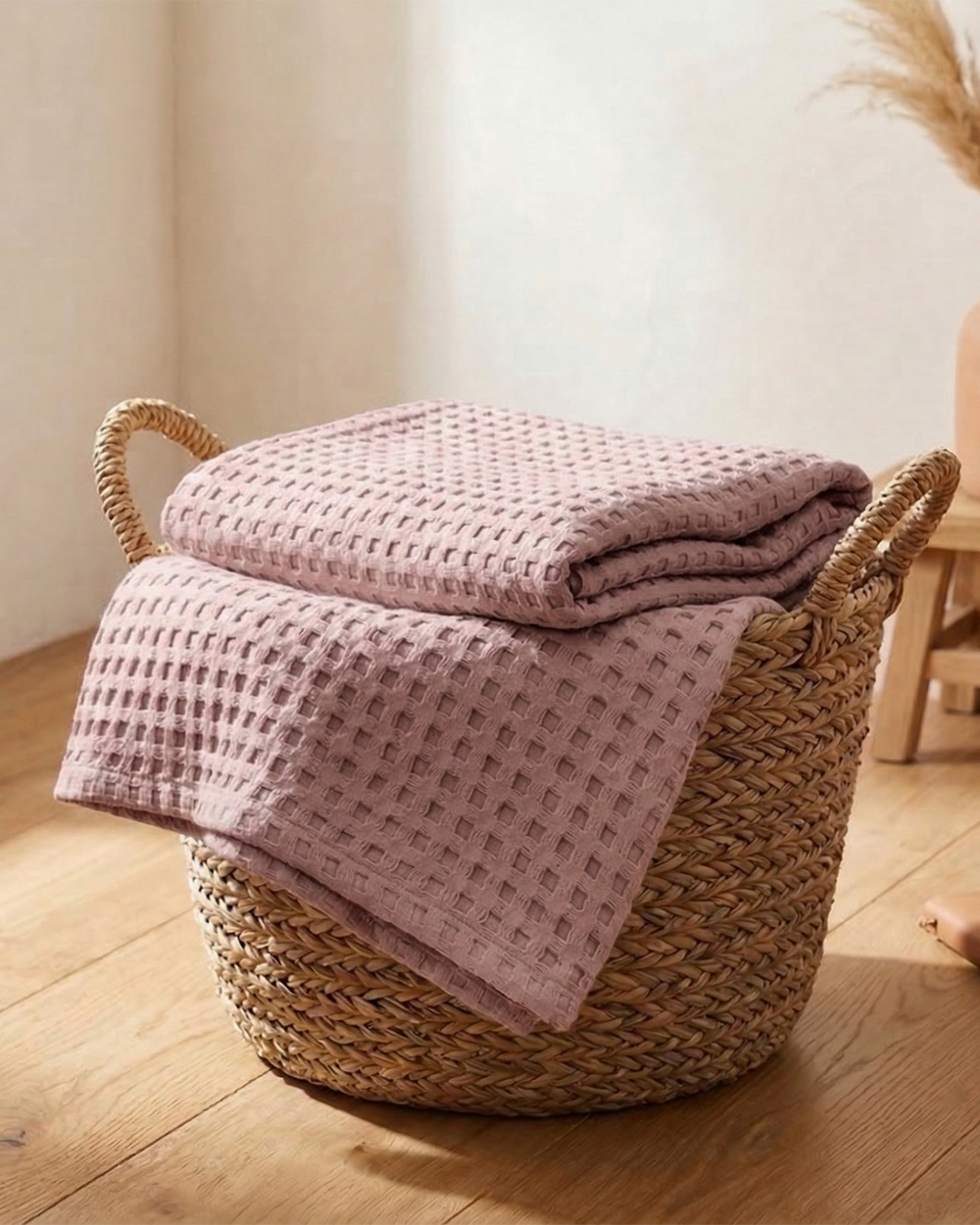 Plaid nid d'abeille – 100 % coton