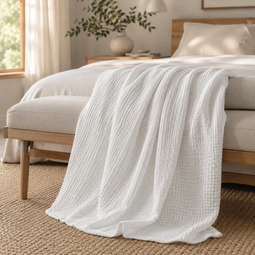 Plaid en mousseline 100 % coton