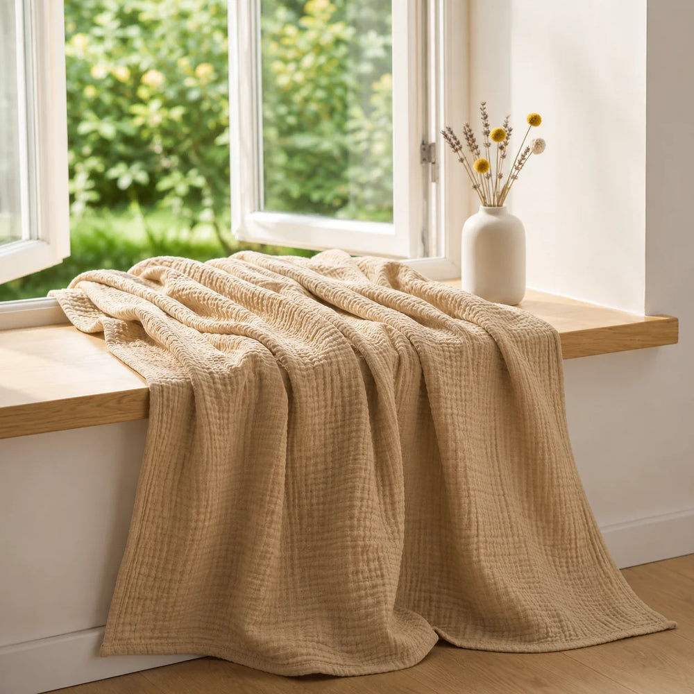 Plaid en mousseline 100 % coton