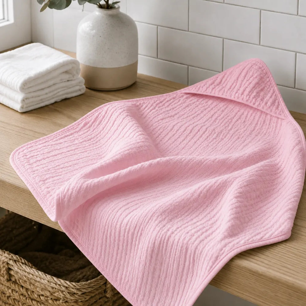 Cape de bain bébé en mousseline