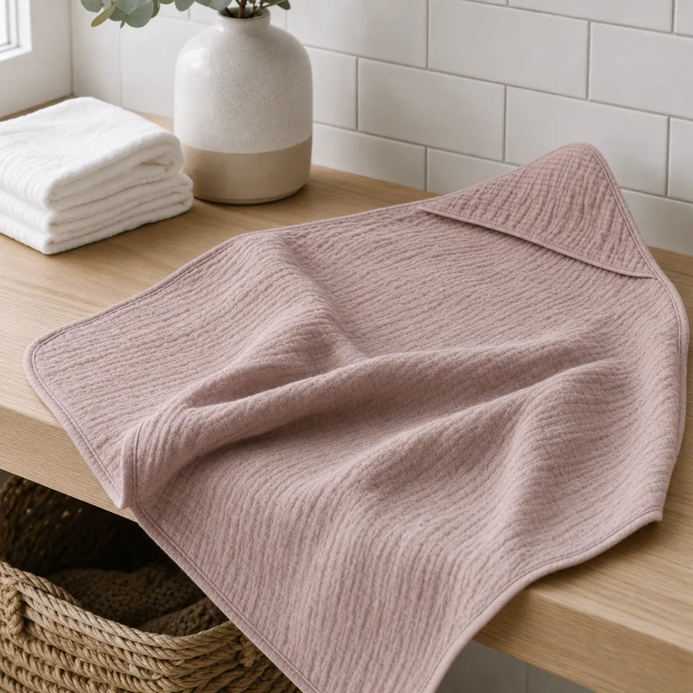 Cape de bain bébé en mousseline