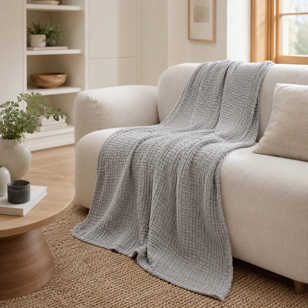 Plaid en mousseline 100 % coton