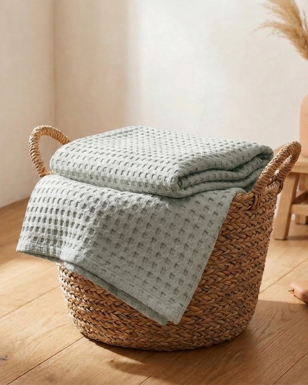 Plaid nid d'abeille – 100 % coton