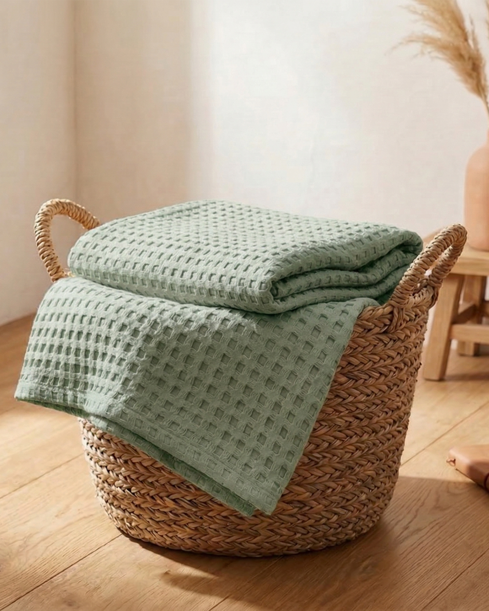 Plaid nid d'abeille – 100 % coton