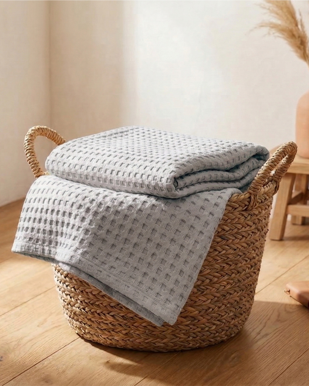 Plaid nid d'abeille – 100 % coton