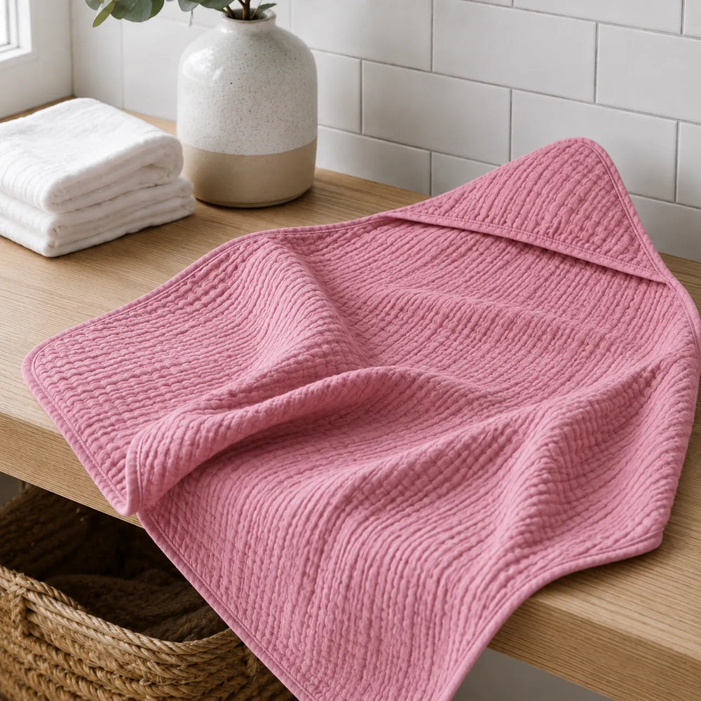 Cape de bain bébé en mousseline