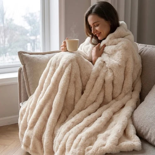 Plaid Nuage en fausse fourrure – Double épaisseur et extra chaud