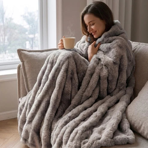 Plaid Nuage en fausse fourrure – Double épaisseur et extra chaud
