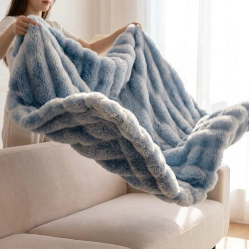 Plaid Nuage en fausse fourrure – Double épaisseur et extra chaud