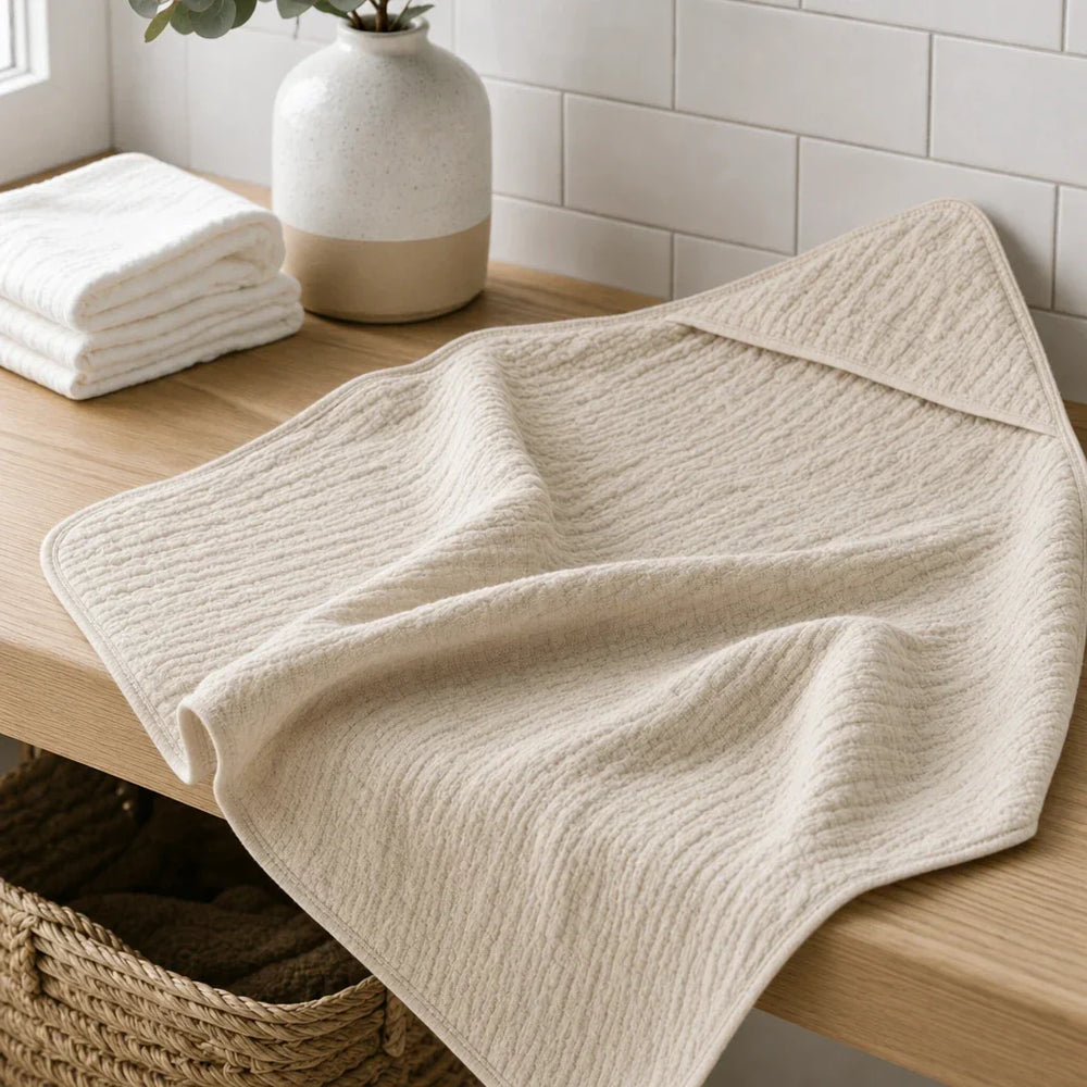 Cape de bain bébé en mousseline