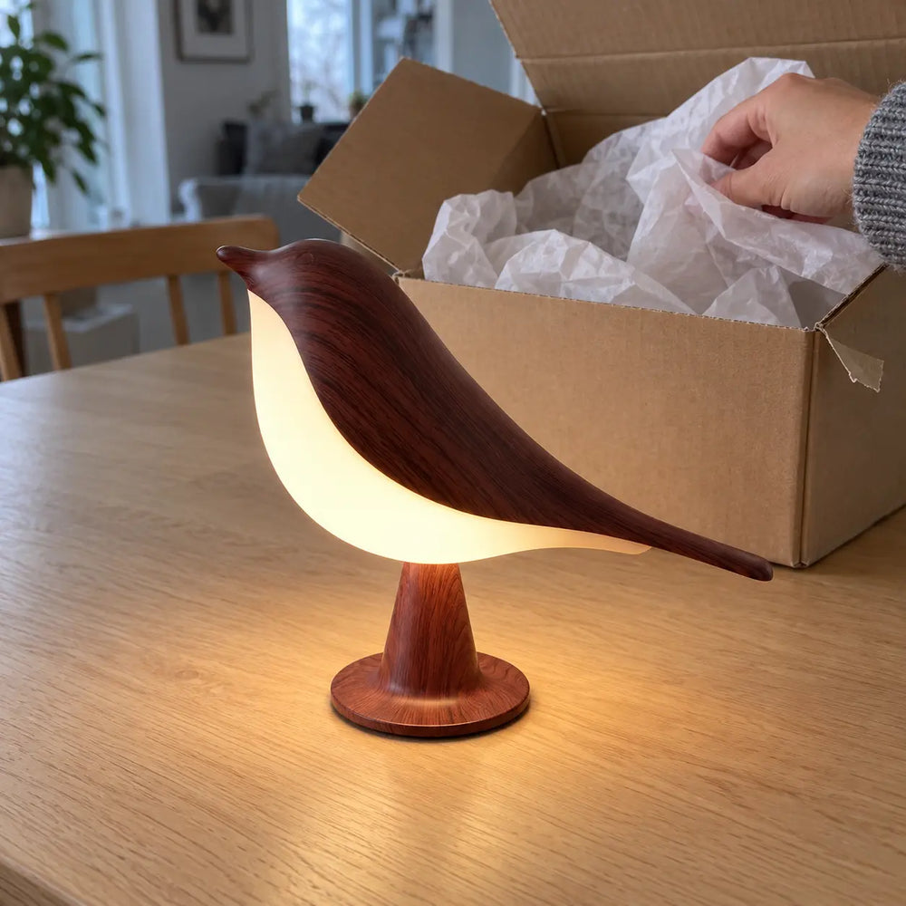 Svala bois foncé déballée sur la table à manger