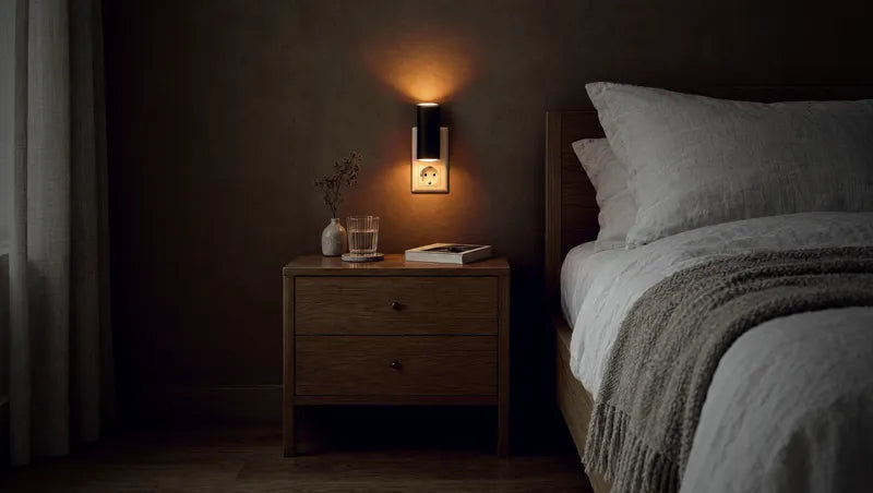 La même chambre le soir, applique allumée